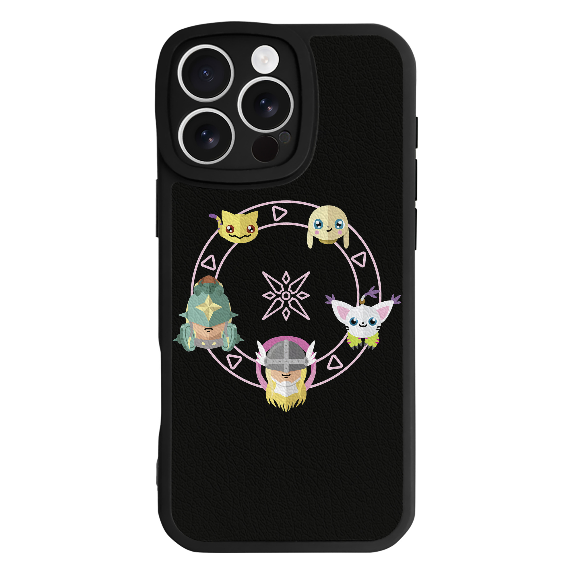 （画像用） Digimon デジタルモンスター/デジモン 【iPhone 16シリーズ対応】シリコンスマホケース（レザー調） 材質：シリコン